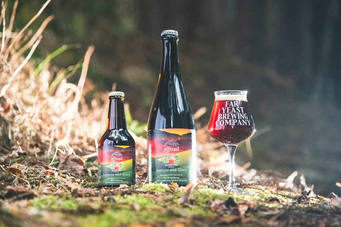 Far Yeast Brewing × Black Tide Brewing 樽熟成によるパワフルな酸味と赤ワインのような味わい深さ 『Off Trail Fortune and Glory』3月26日(土)発売