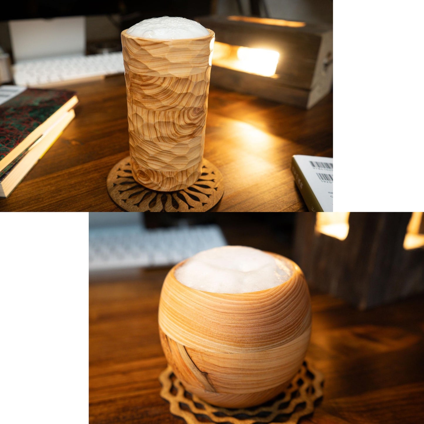 木製ビールグラス「快」「鱗」／初回限定＜特製木箱＆刻印無料サービス＞